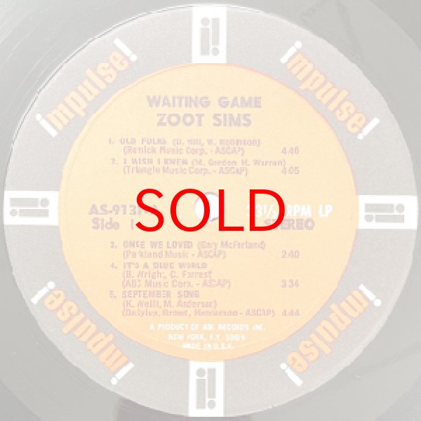 ZOOT SIMS - WAITING GAME - Jazz Records seeed