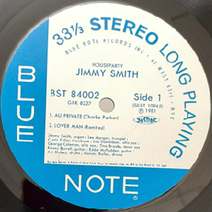 BLP4002 オリジナル Jimmy Smith HOUSE PARTY - z114.vn